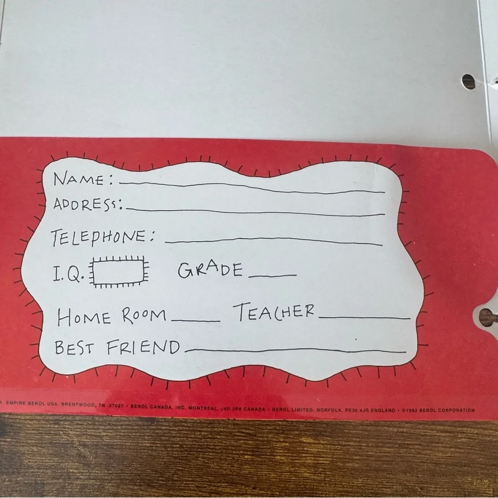 Yikes! 1993 Vintage School Folder‎ Berol 90s Cartoon Graphics Collectible